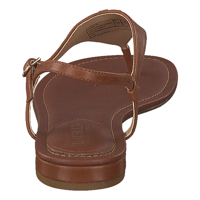 Ellington Burnished Leather Sandal Deep Saddle Tan