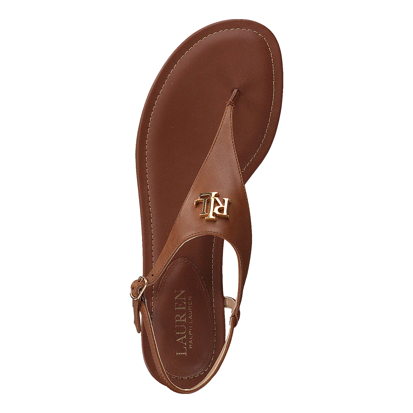 Ellington Burnished Leather Sandal Deep Saddle Tan