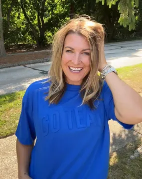Embossed Oversized Go Team Tee