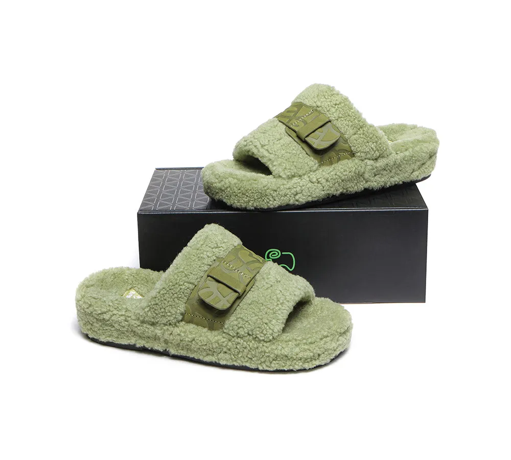 EVERAU® UGG Women Curly Sheepskin Wool Slippers Croft