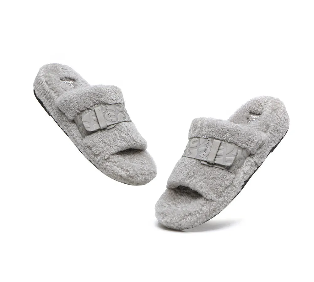 EVERAU® UGG Women Curly Sheepskin Wool Slippers Croft