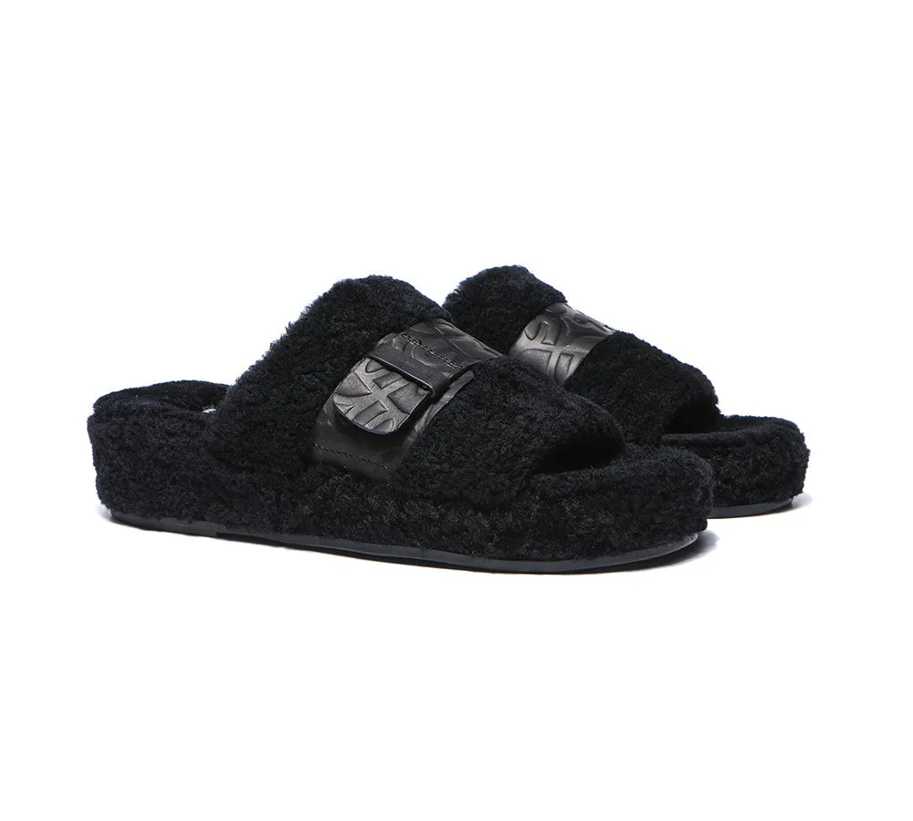 EVERAU® UGG Women Curly Sheepskin Wool Slippers Croft