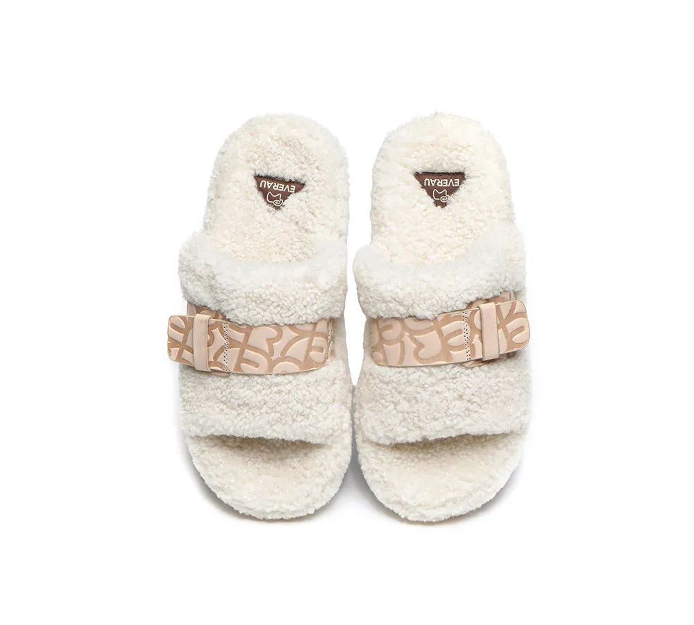 EVERAU® UGG Women Curly Sheepskin Wool Slippers Croft