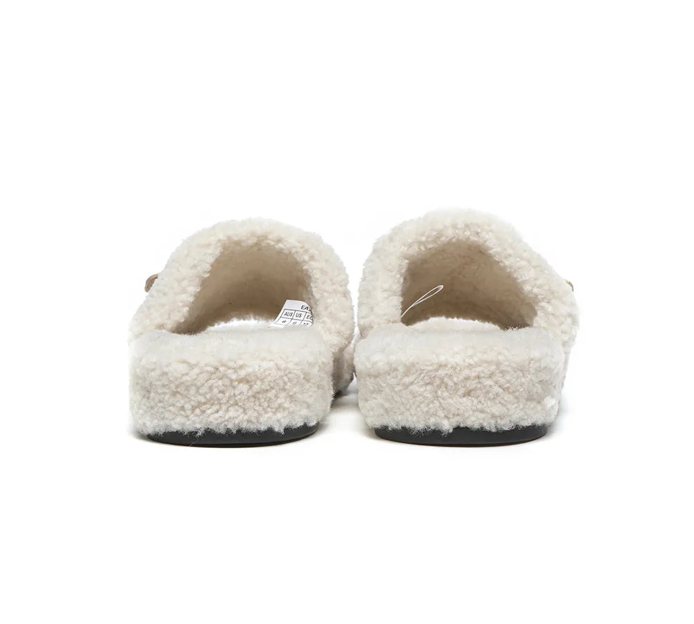 EVERAU® UGG Women Curly Sheepskin Wool Slippers Croft