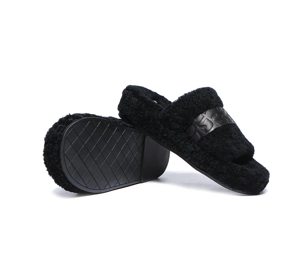 EVERAU® UGG Women Curly Sheepskin Wool Slippers Croft