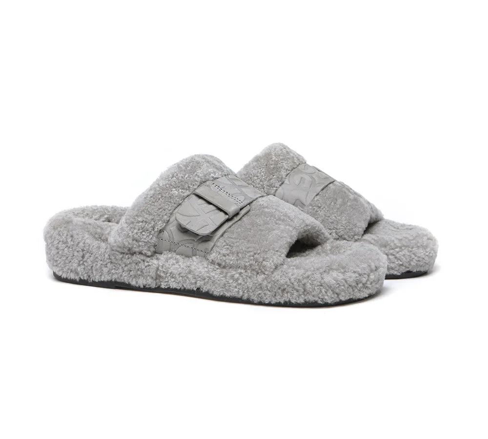 EVERAU® UGG Women Curly Sheepskin Wool Slippers Croft