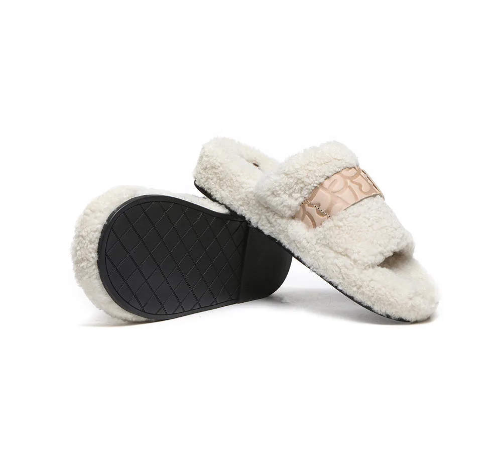 EVERAU® UGG Women Curly Sheepskin Wool Slippers Croft