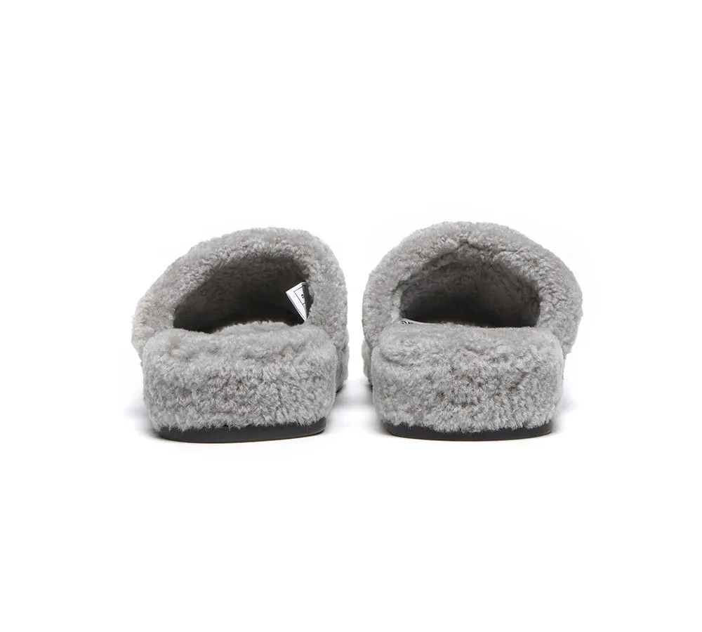 EVERAU® UGG Women Curly Sheepskin Wool Slippers Croft