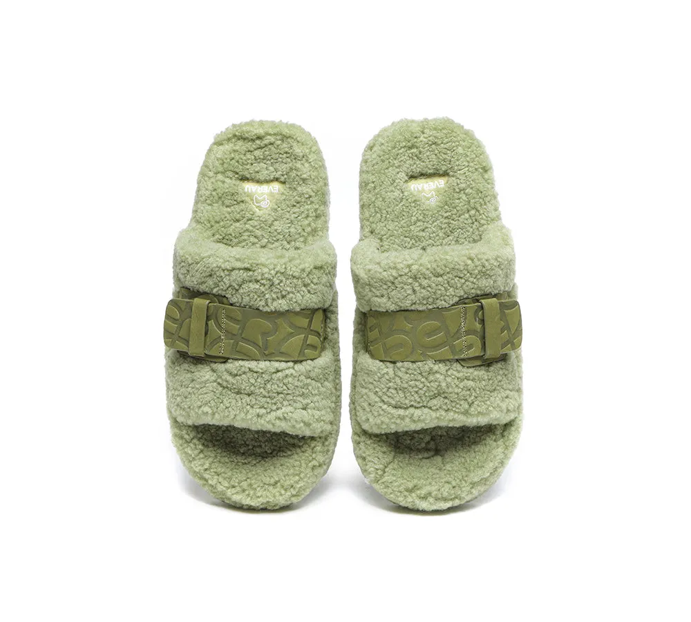 EVERAU® UGG Women Curly Sheepskin Wool Slippers Croft