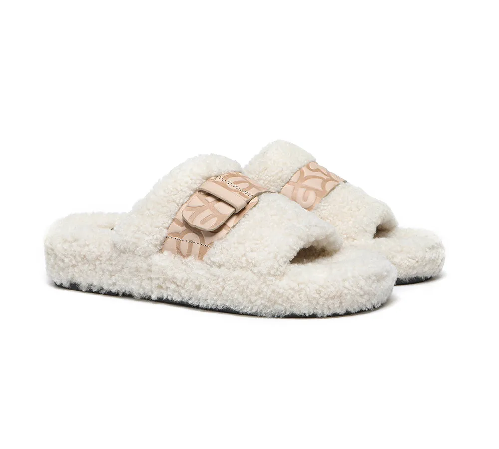 EVERAU® UGG Women Curly Sheepskin Wool Slippers Croft