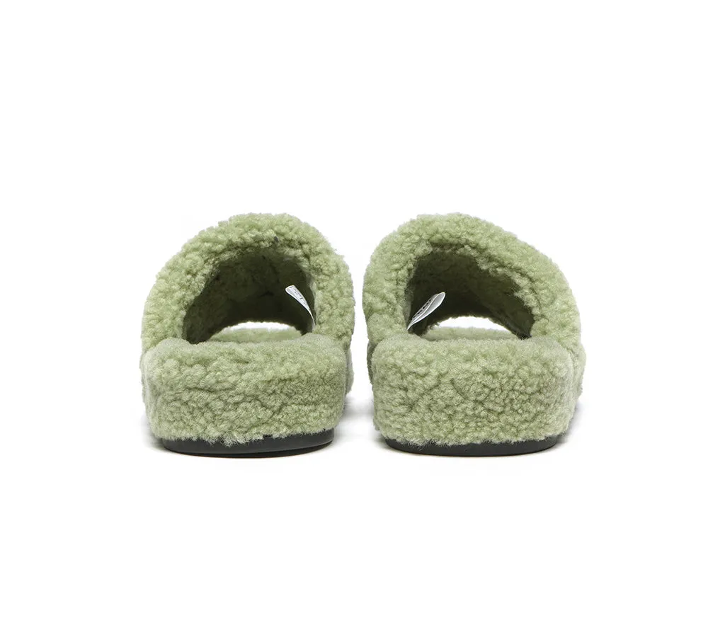 EVERAU® UGG Women Curly Sheepskin Wool Slippers Croft