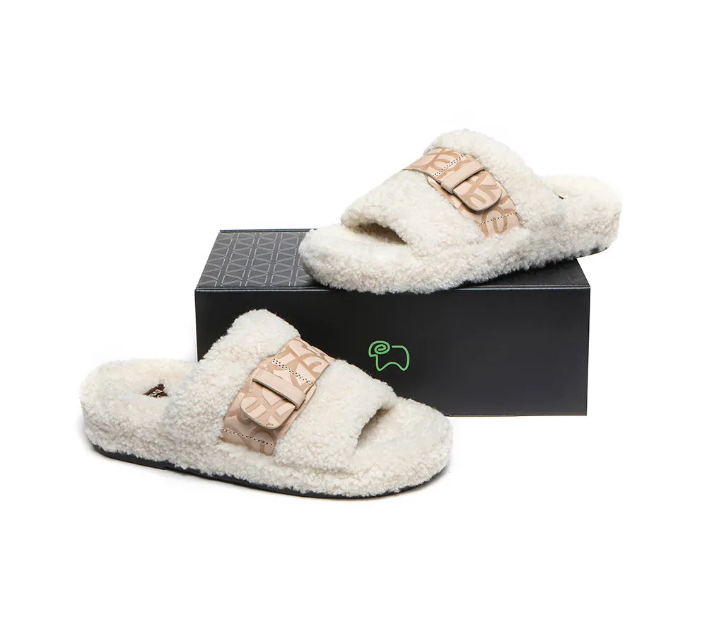 EVERAU® UGG Women Curly Sheepskin Wool Slippers Croft