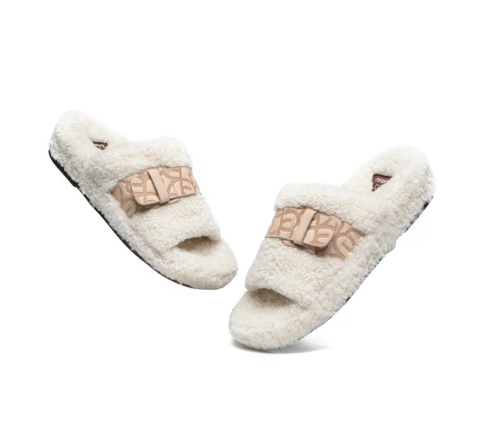 EVERAU® UGG Women Curly Sheepskin Wool Slippers Croft