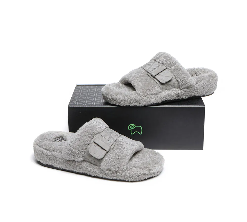 EVERAU® UGG Women Curly Sheepskin Wool Slippers Croft