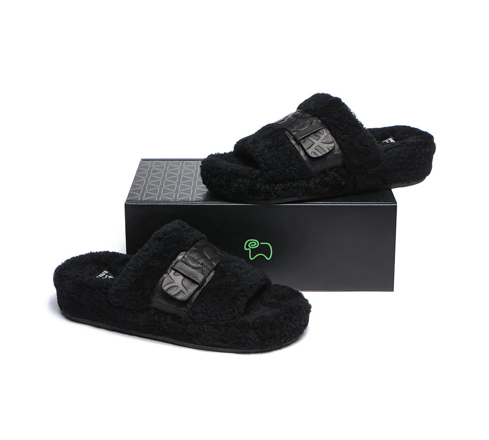 EVERAU® UGG Women Curly Sheepskin Wool Slippers Croft
