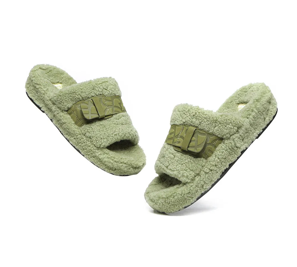 EVERAU® UGG Women Curly Sheepskin Wool Slippers Croft