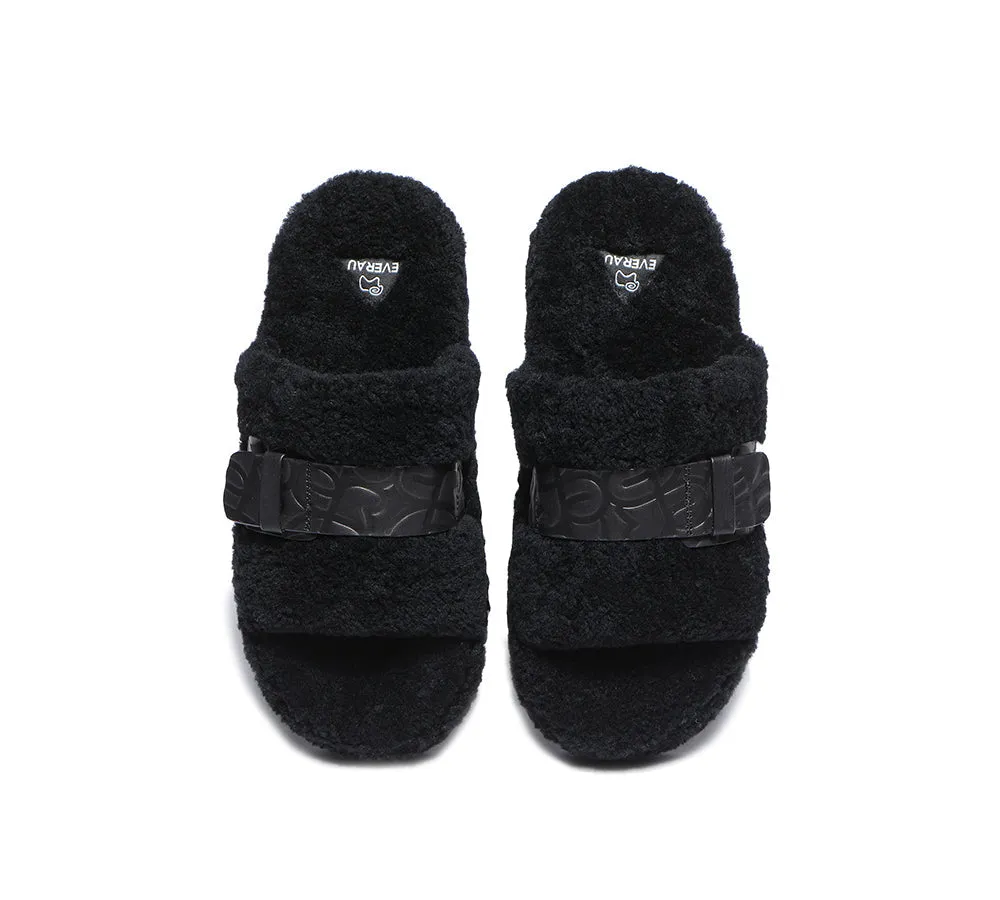 EVERAU® UGG Women Curly Sheepskin Wool Slippers Croft