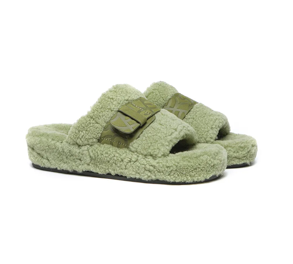 EVERAU® UGG Women Curly Sheepskin Wool Slippers Croft