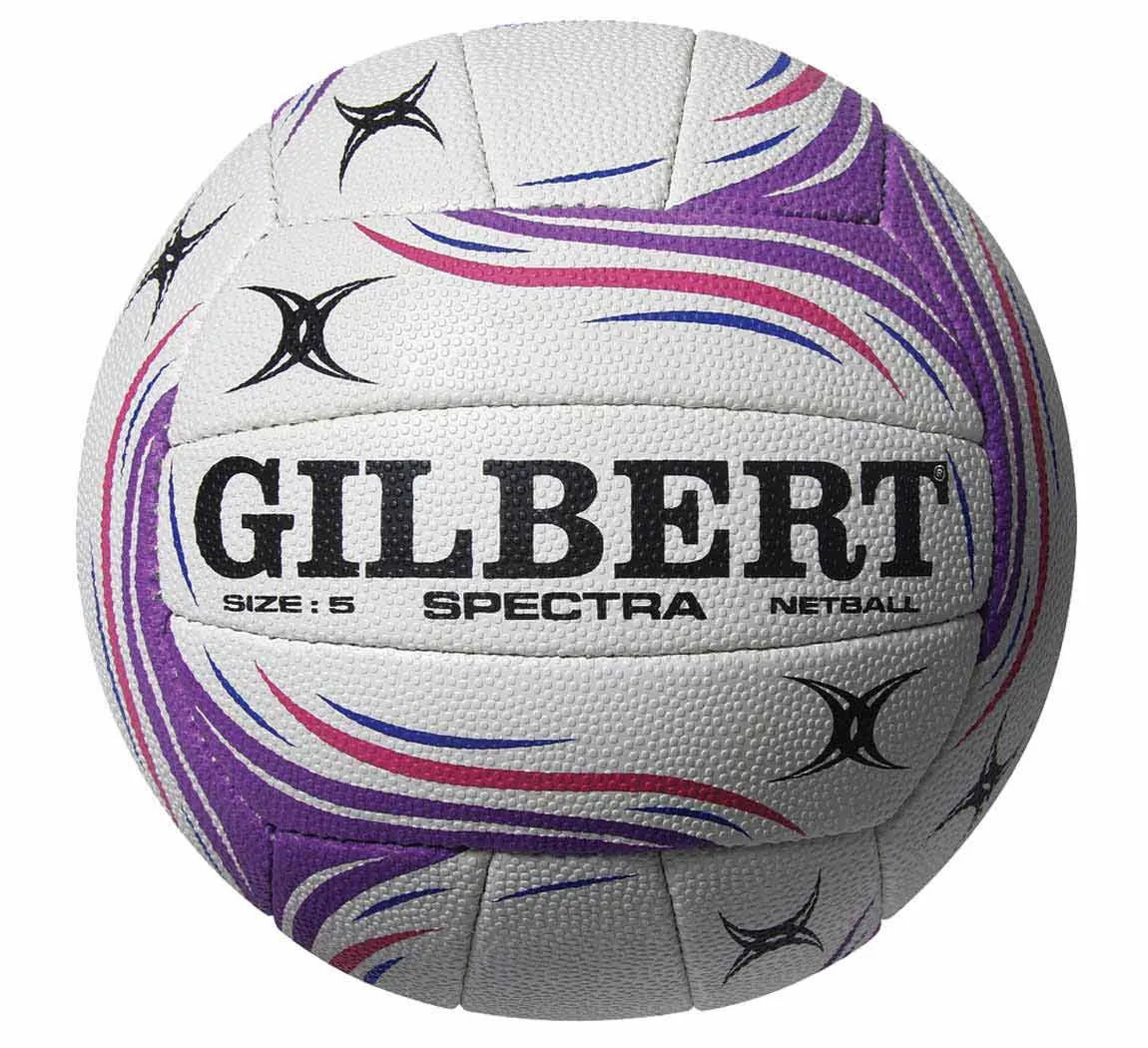 Gilbert Spectra Match Netball 5 Ball Pack with Ball Bag