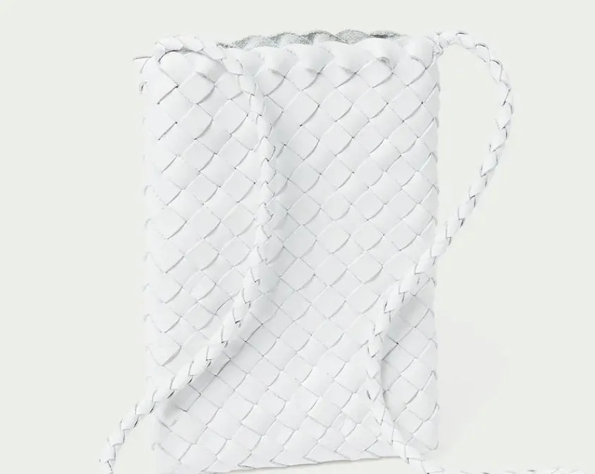Grace Mini Woven Crossbody White