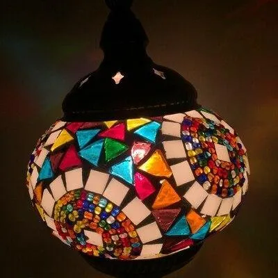 Hand-inlaid glass mosaic