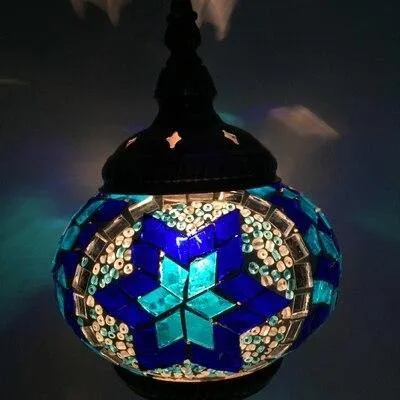 Hand-inlaid glass mosaic