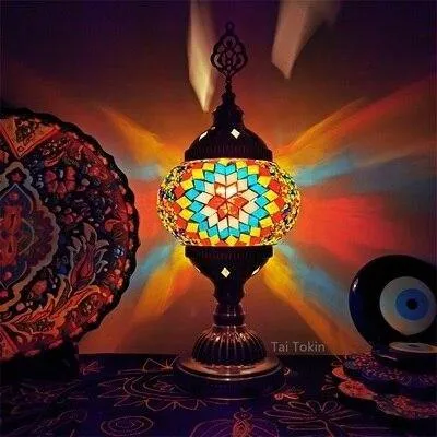 Hand-inlaid glass mosaic