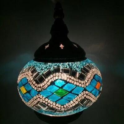 Hand-inlaid glass mosaic
