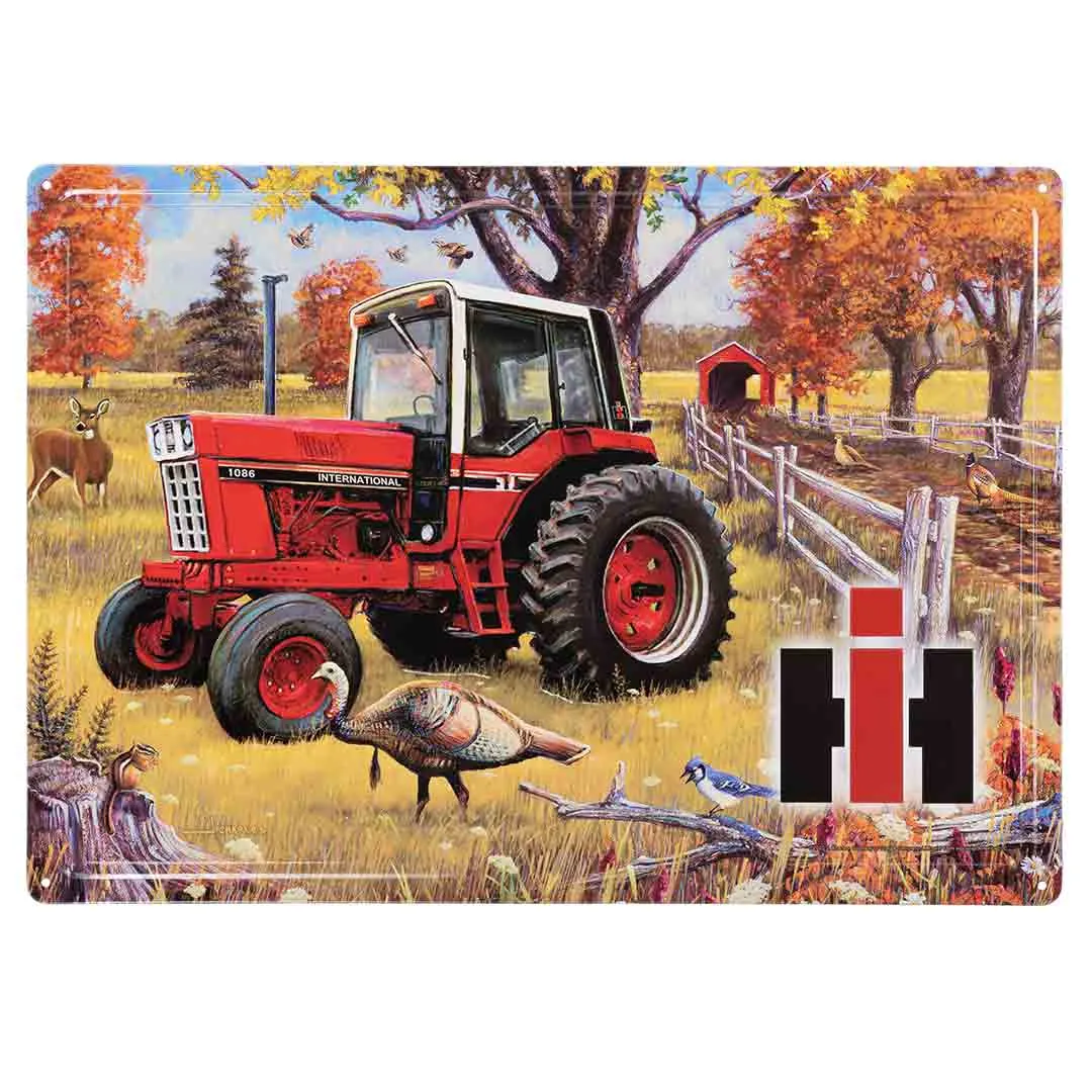IH 1086 Cab Tractor with Wildlife Metal Sign