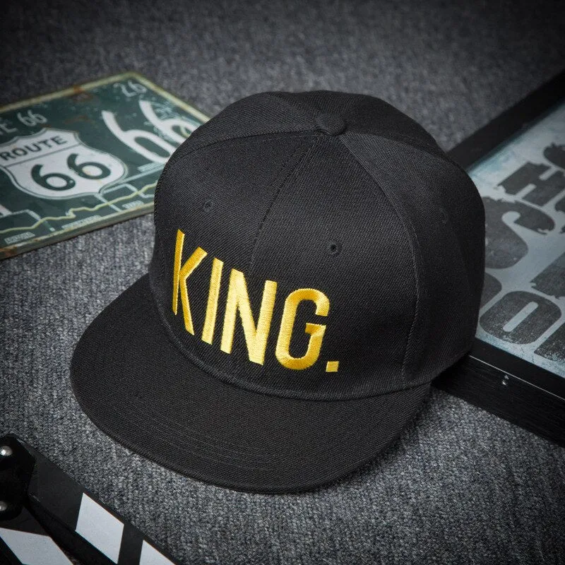 King and Queen 3D Embroidered Baseball Hats Couples
