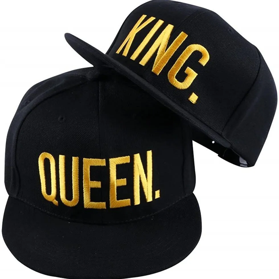 King and Queen 3D Embroidered Baseball Hats Couples