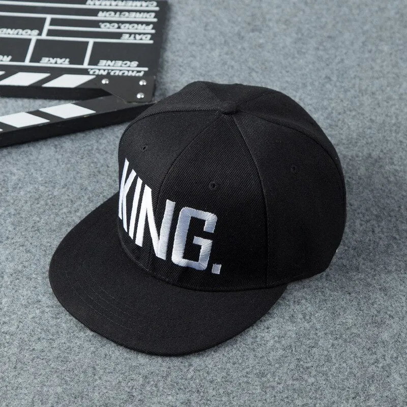 King and Queen 3D Embroidered Baseball Hats Couples