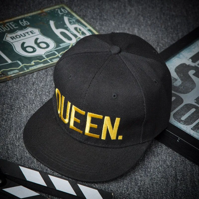 King and Queen 3D Embroidered Baseball Hats Couples