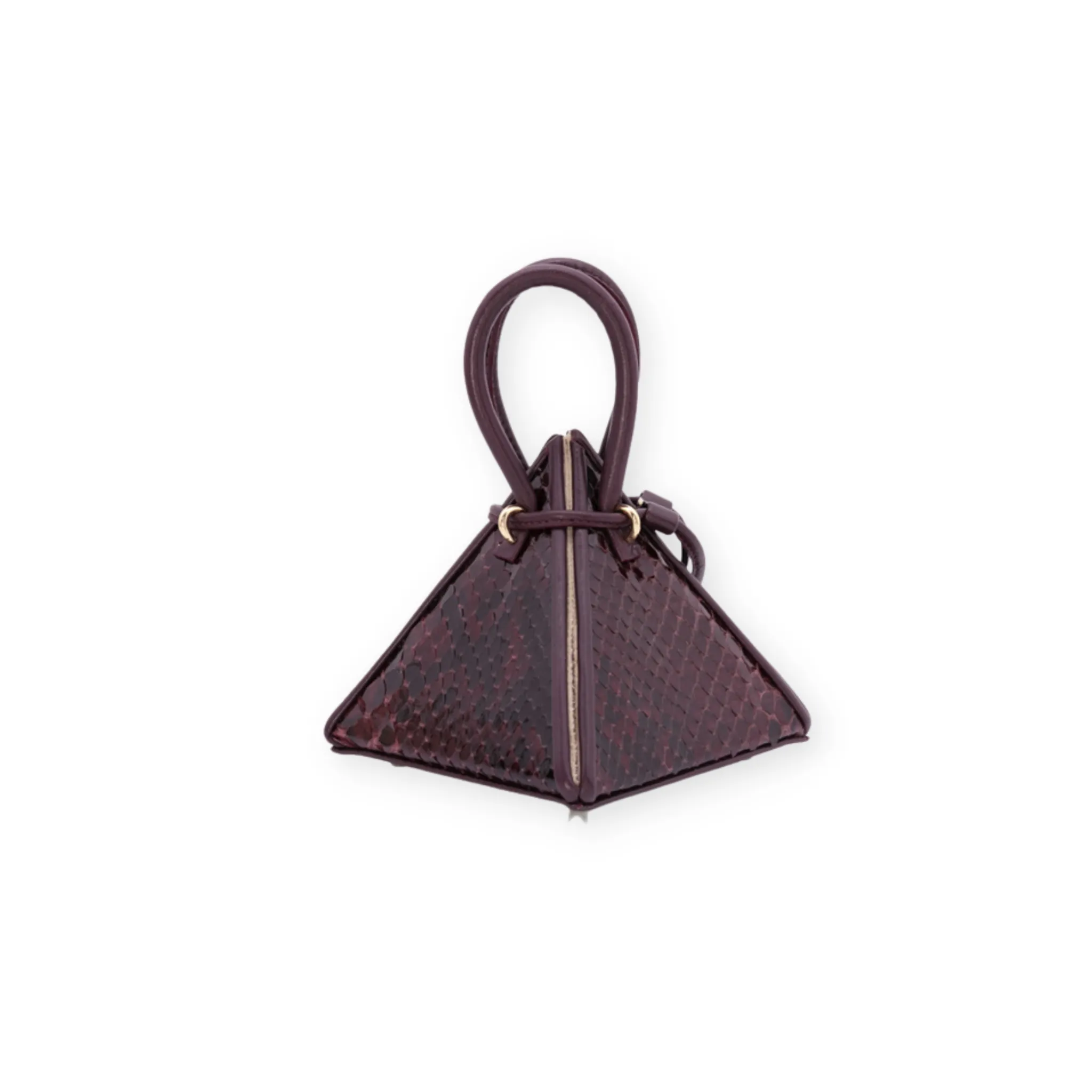 LIA Exotic Python Burgundy Leather Mini Bag