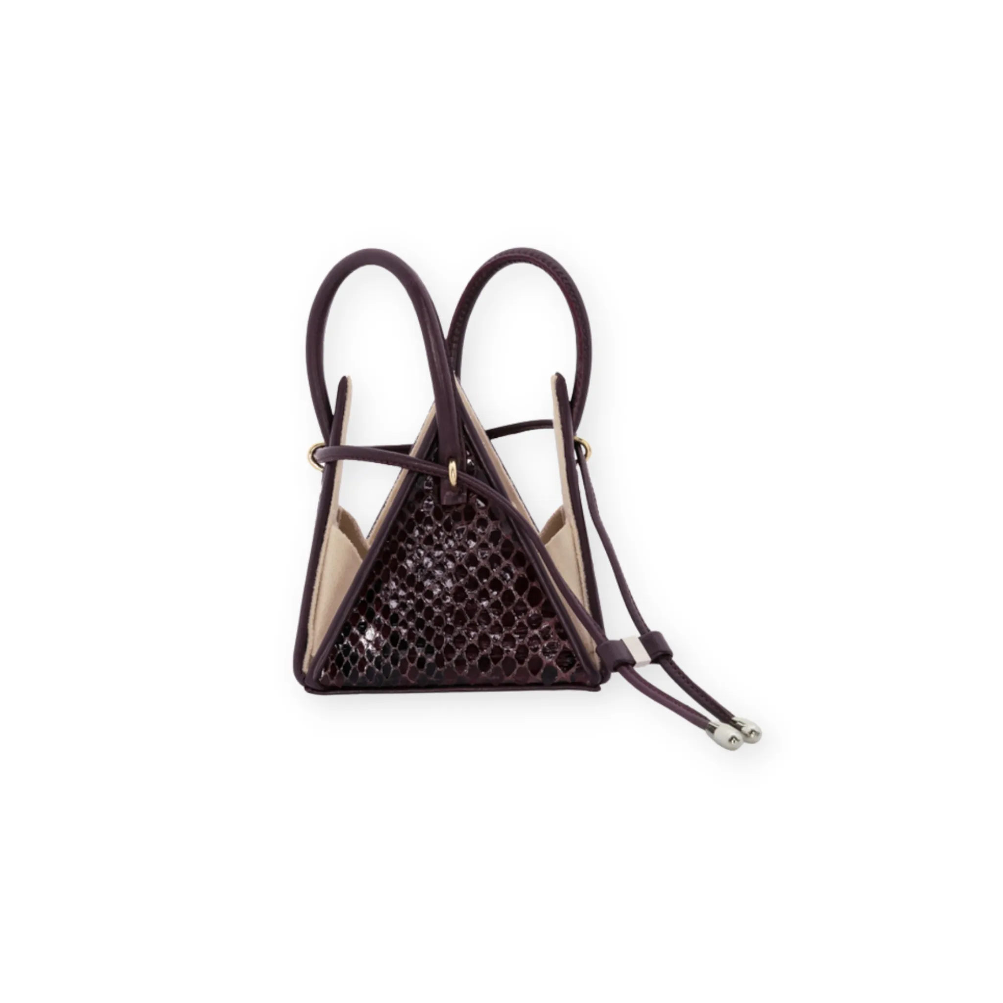 LIA Exotic Python Burgundy Leather Mini Bag