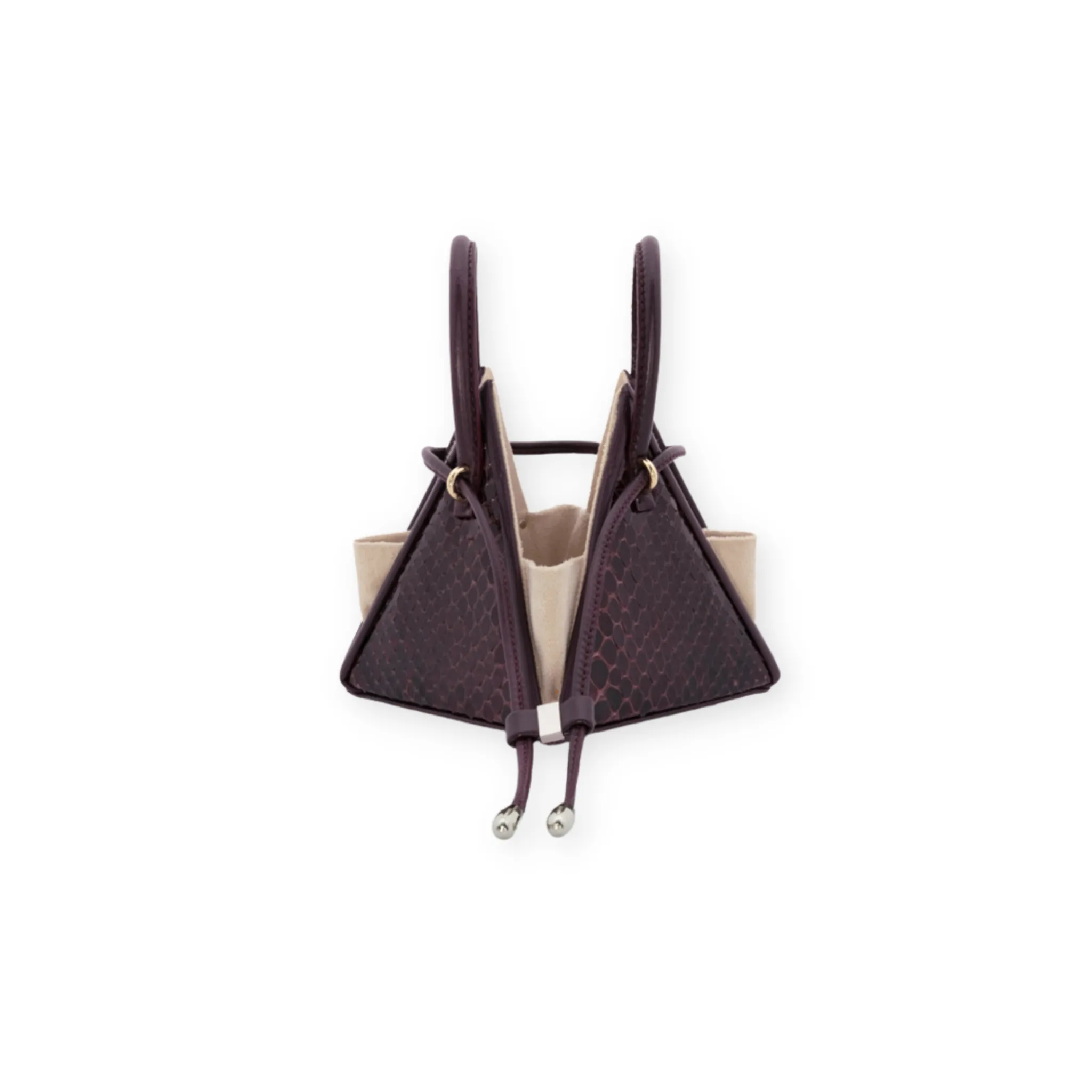 LIA Exotic Python Burgundy Leather Mini Bag