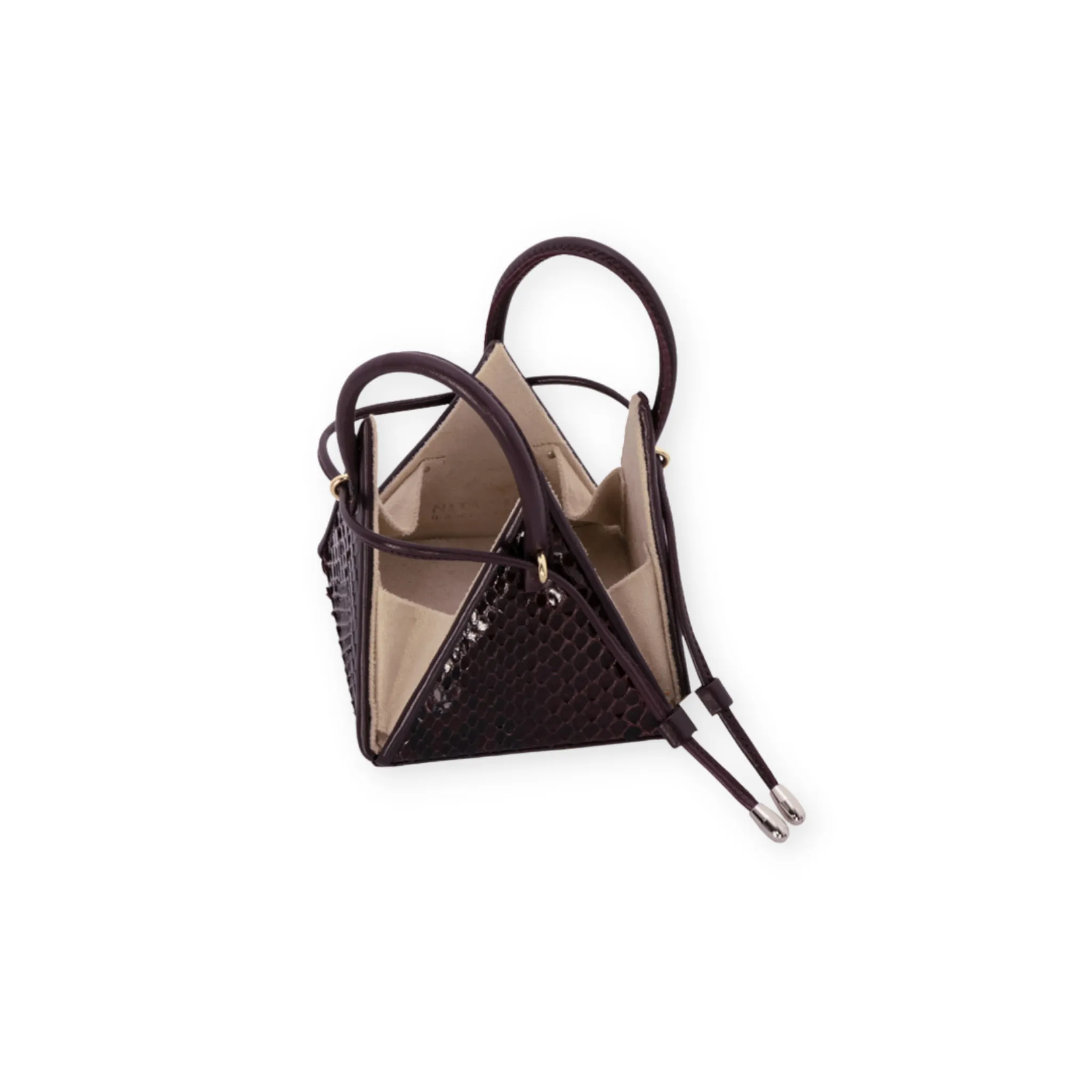 LIA Exotic Python Burgundy Leather Mini Bag