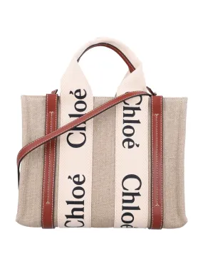 LINEN WOODY MEDIUM TOTE BAG