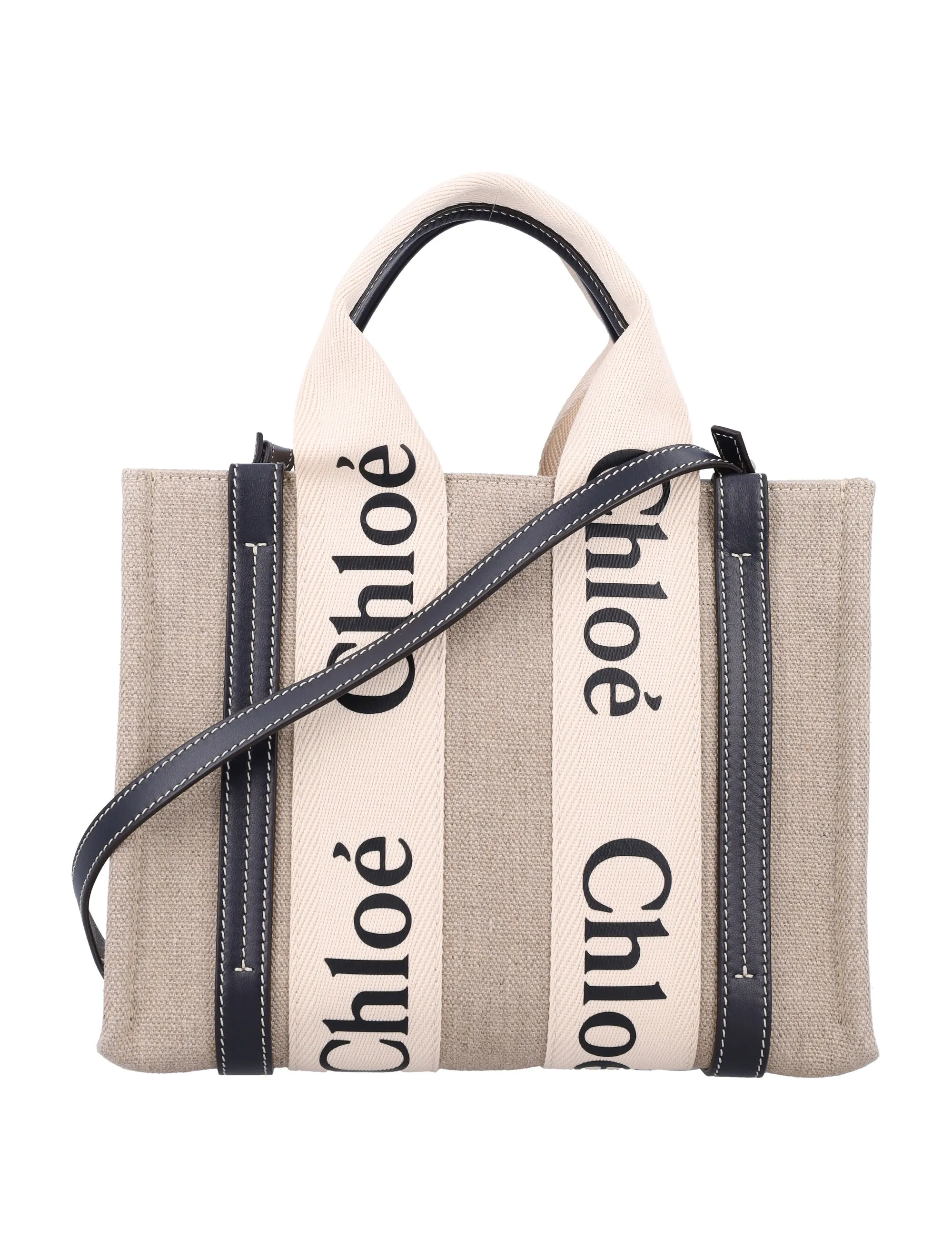 LINEN WOODY MEDIUM TOTE BAG