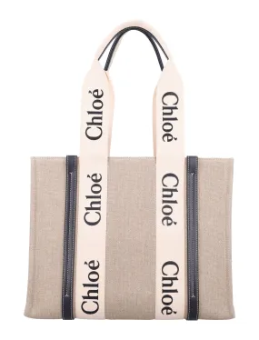 LINEN WOODY TOTE BAG