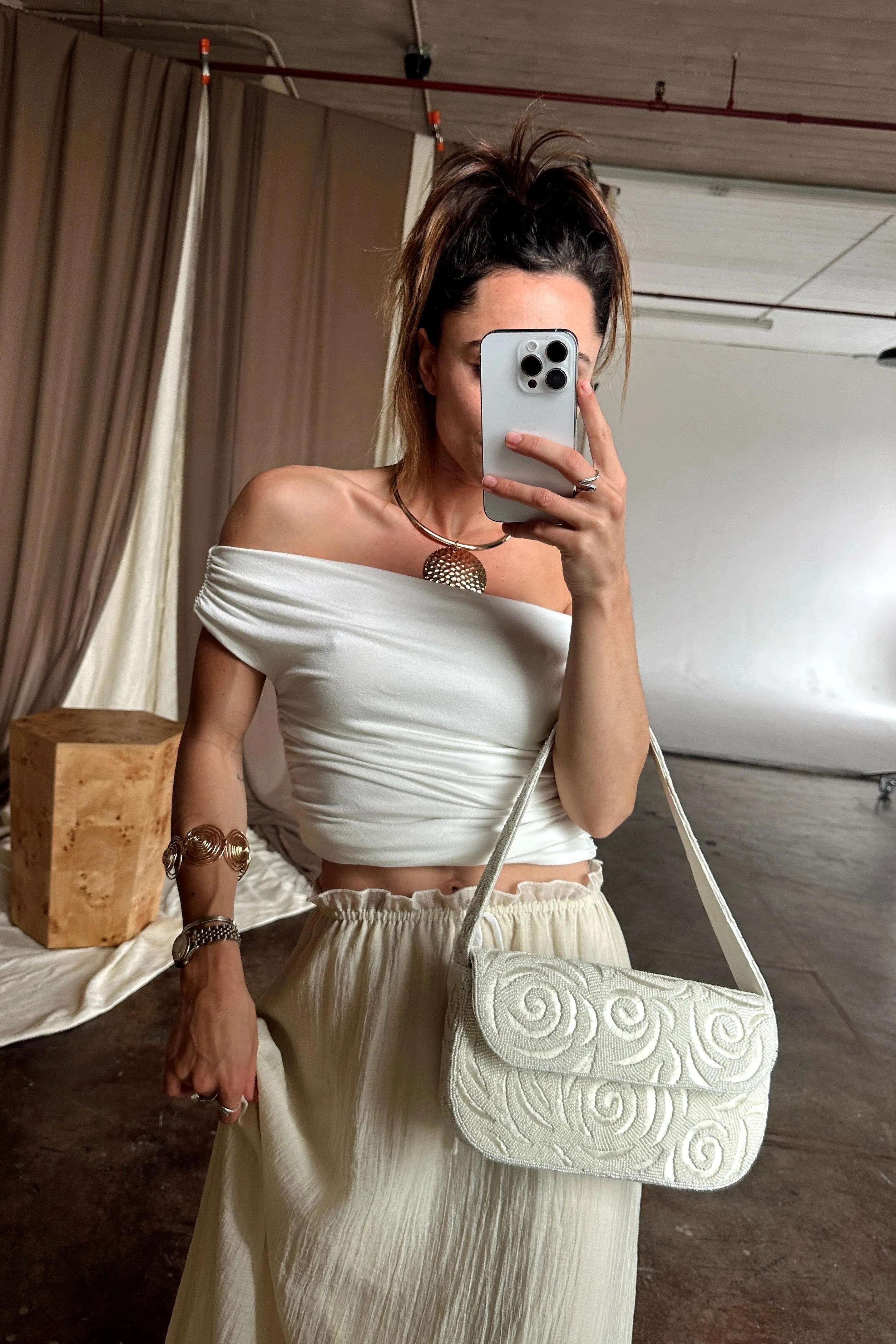 Miranda White Asymmetrical Top