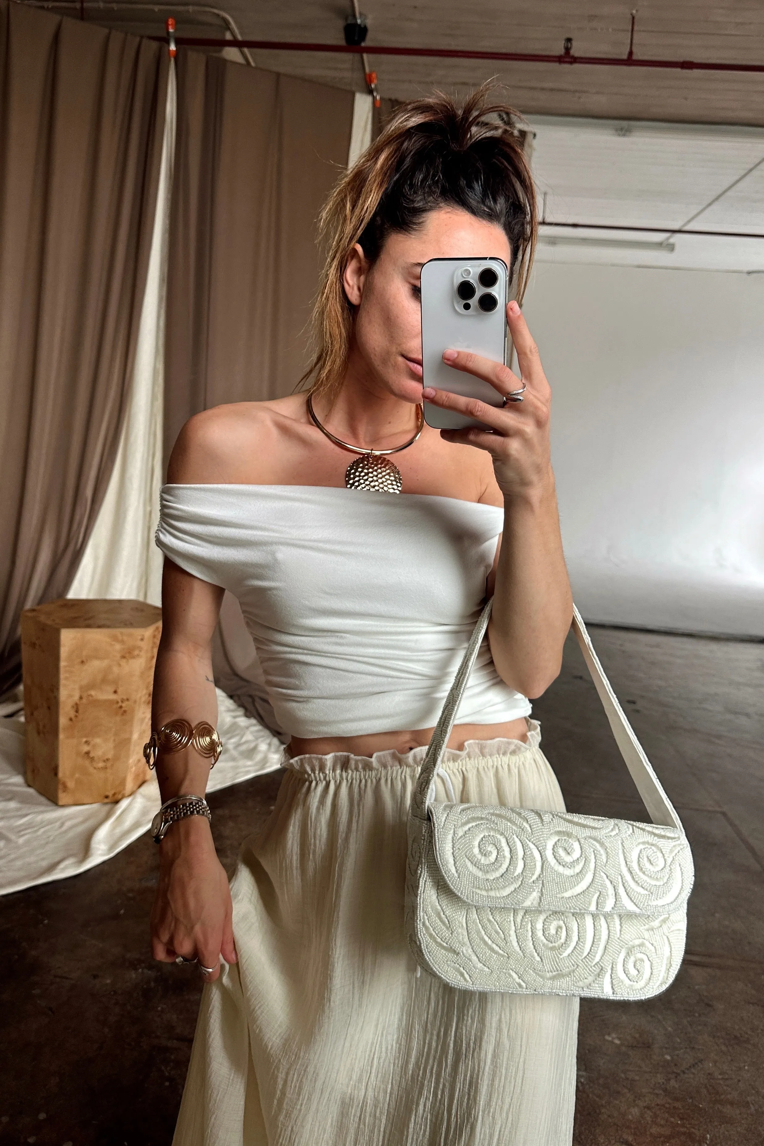Miranda White Asymmetrical Top
