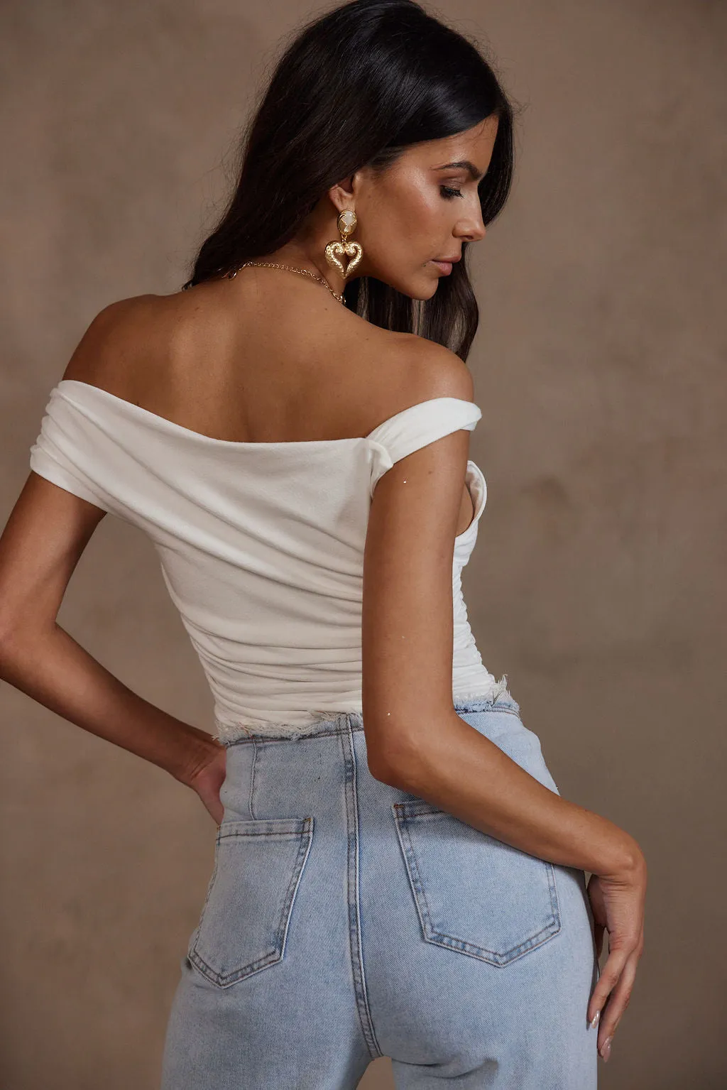 Miranda White Asymmetrical Top