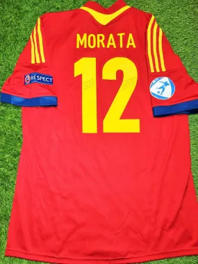 Morata Spain MATCH WORN 2013 U-21 EUROPEAN CHAMPIONSHIP Jersey Camiseta Espana Shirt XL SKU# X53328