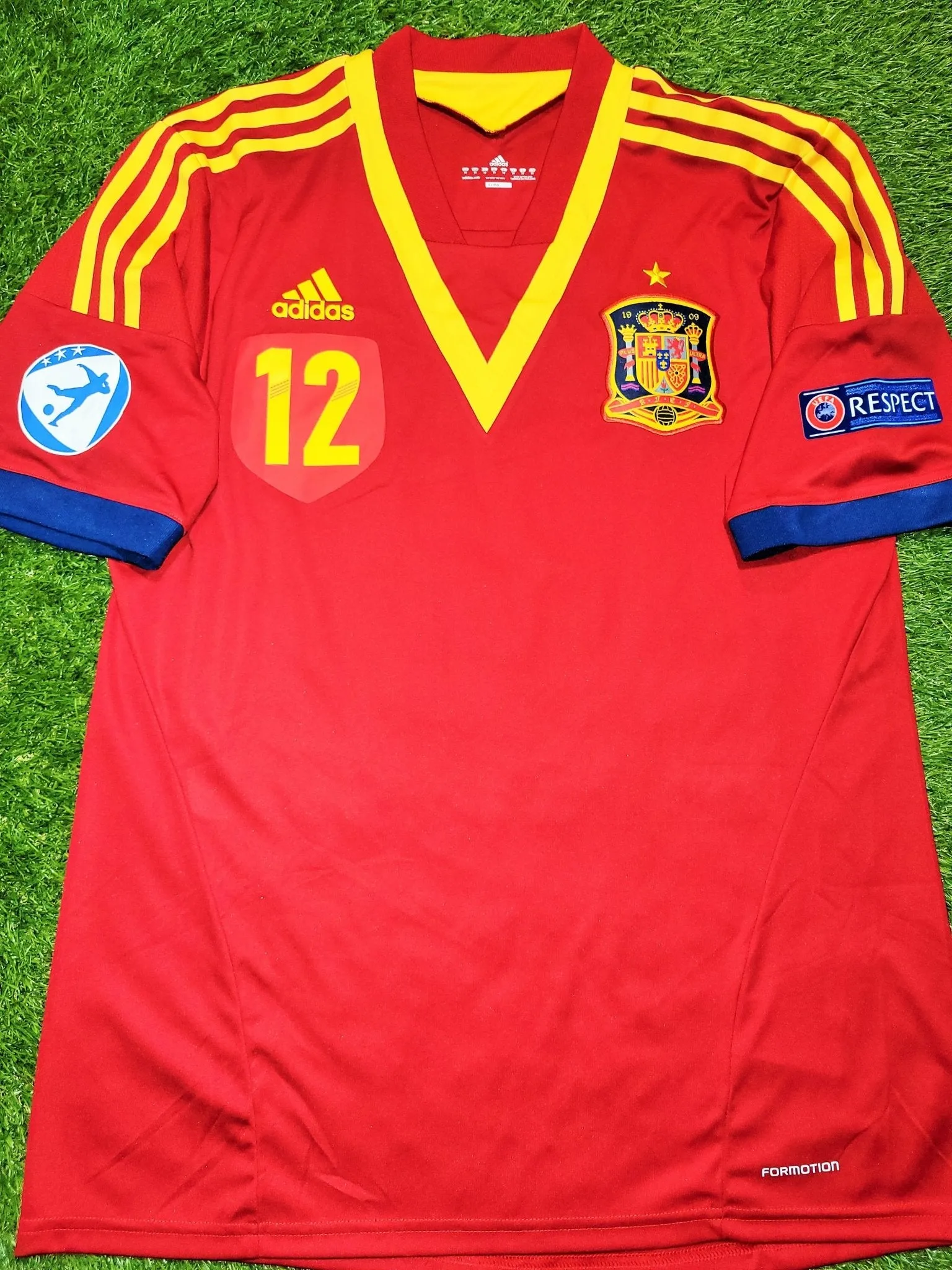 Morata Spain MATCH WORN 2013 U-21 EUROPEAN CHAMPIONSHIP Jersey Camiseta Espana Shirt XL SKU# X53328