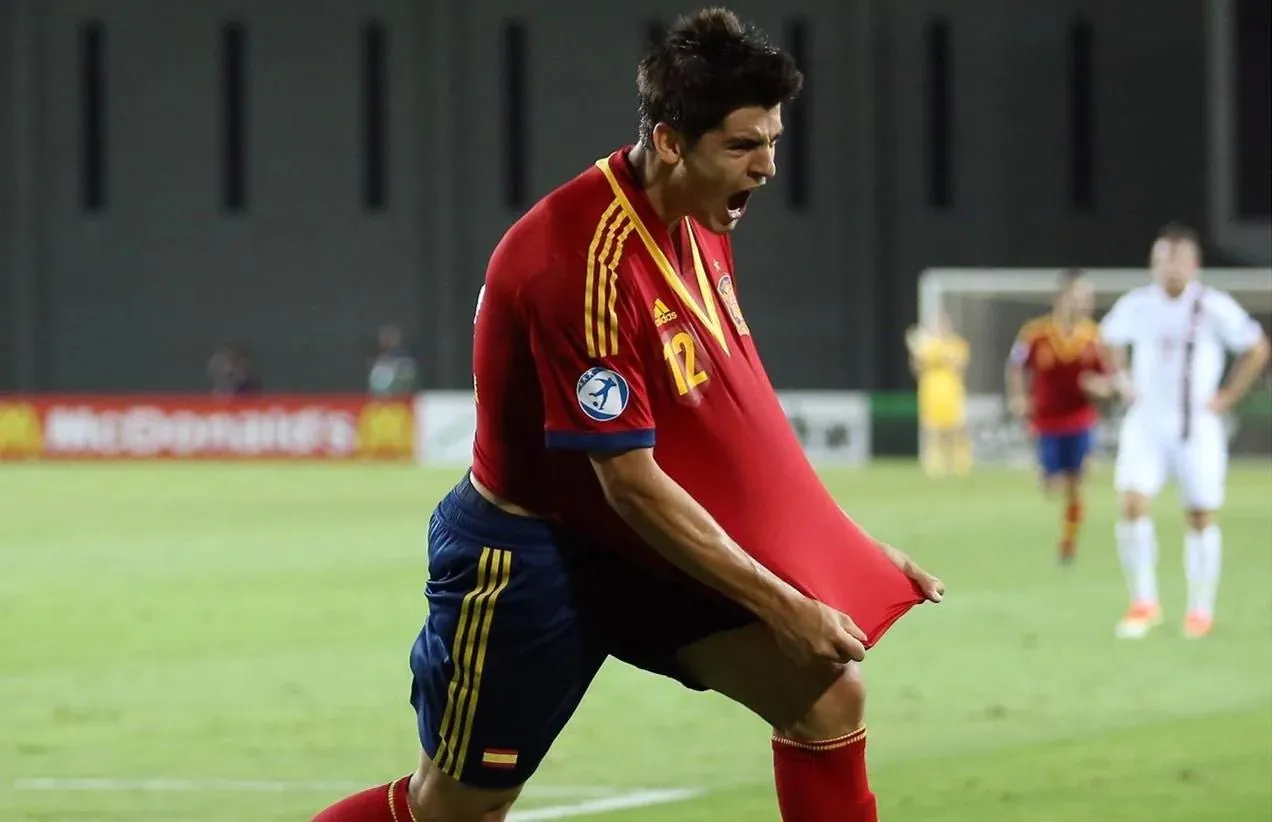Morata Spain MATCH WORN 2013 U-21 EUROPEAN CHAMPIONSHIP Jersey Camiseta Espana Shirt XL SKU# X53328