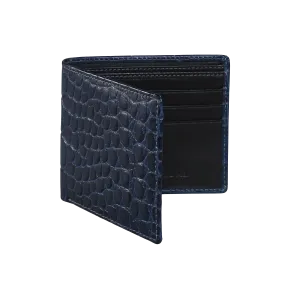 Navy Mock Croc Leather Wallet