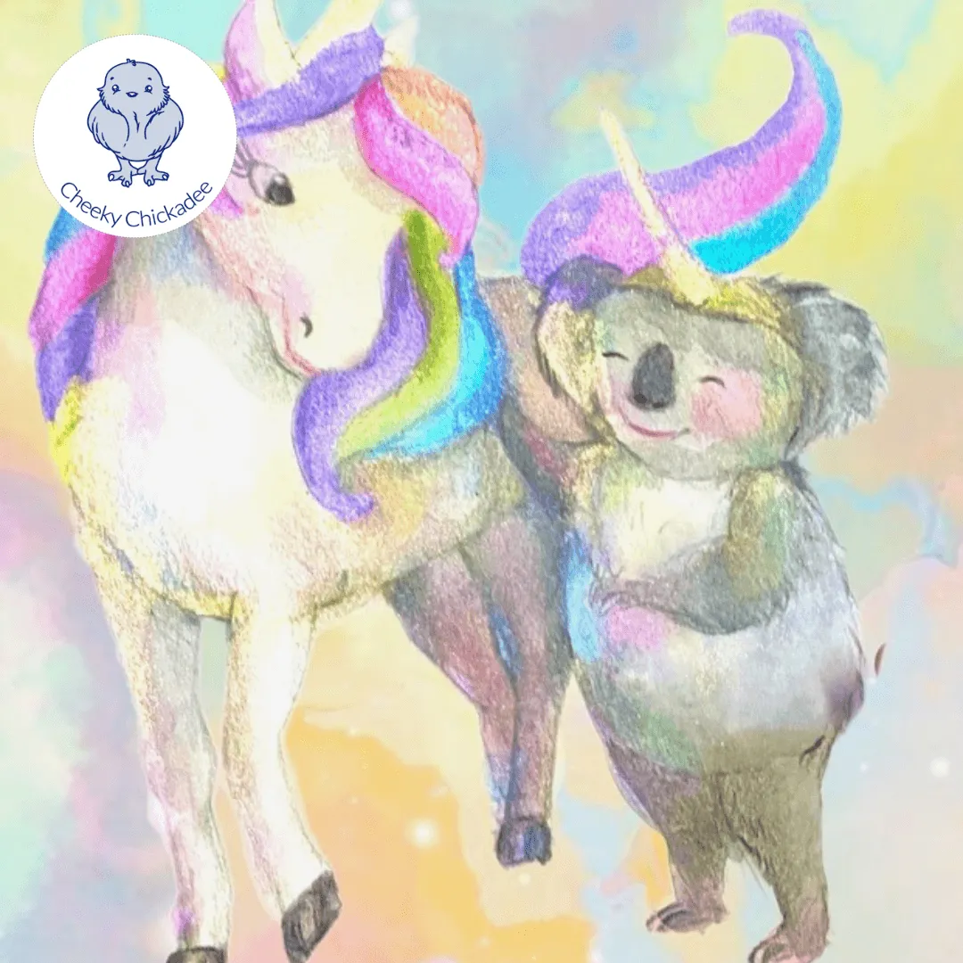 Rainbow Unicorn and Koala Beach Hat