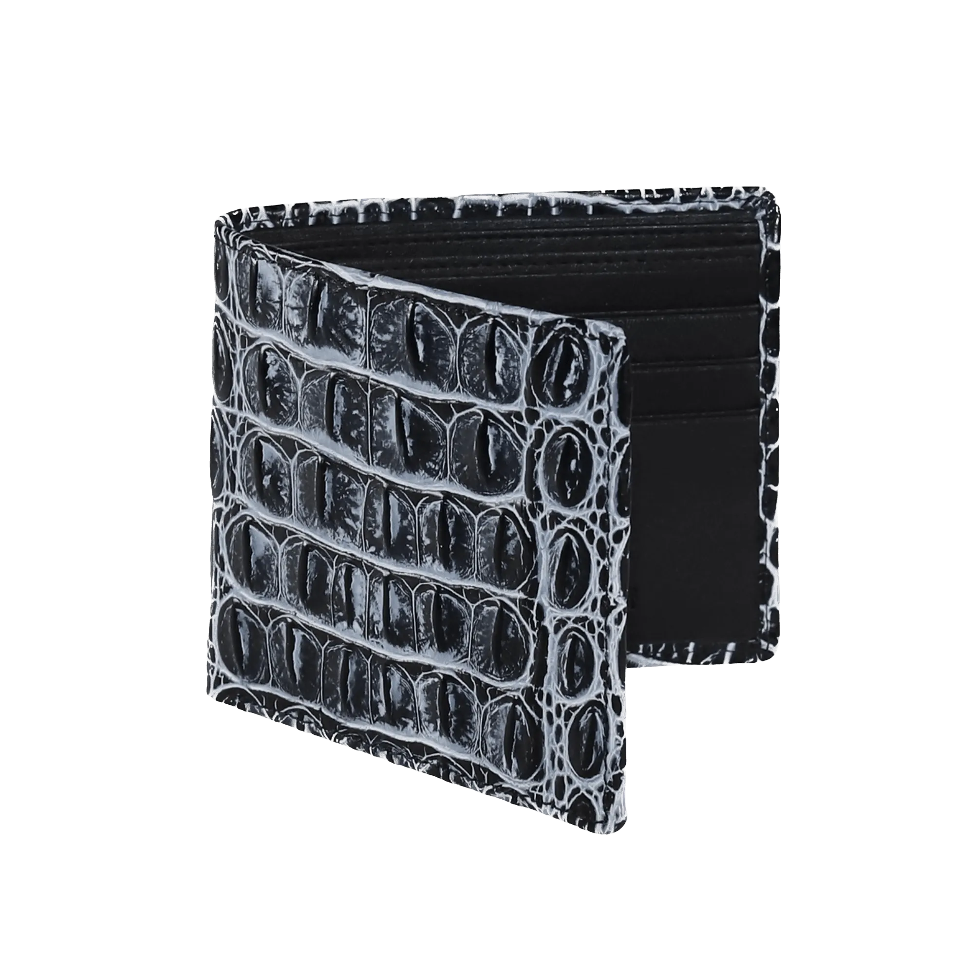 Shadow Mock Croc Leather Wallet