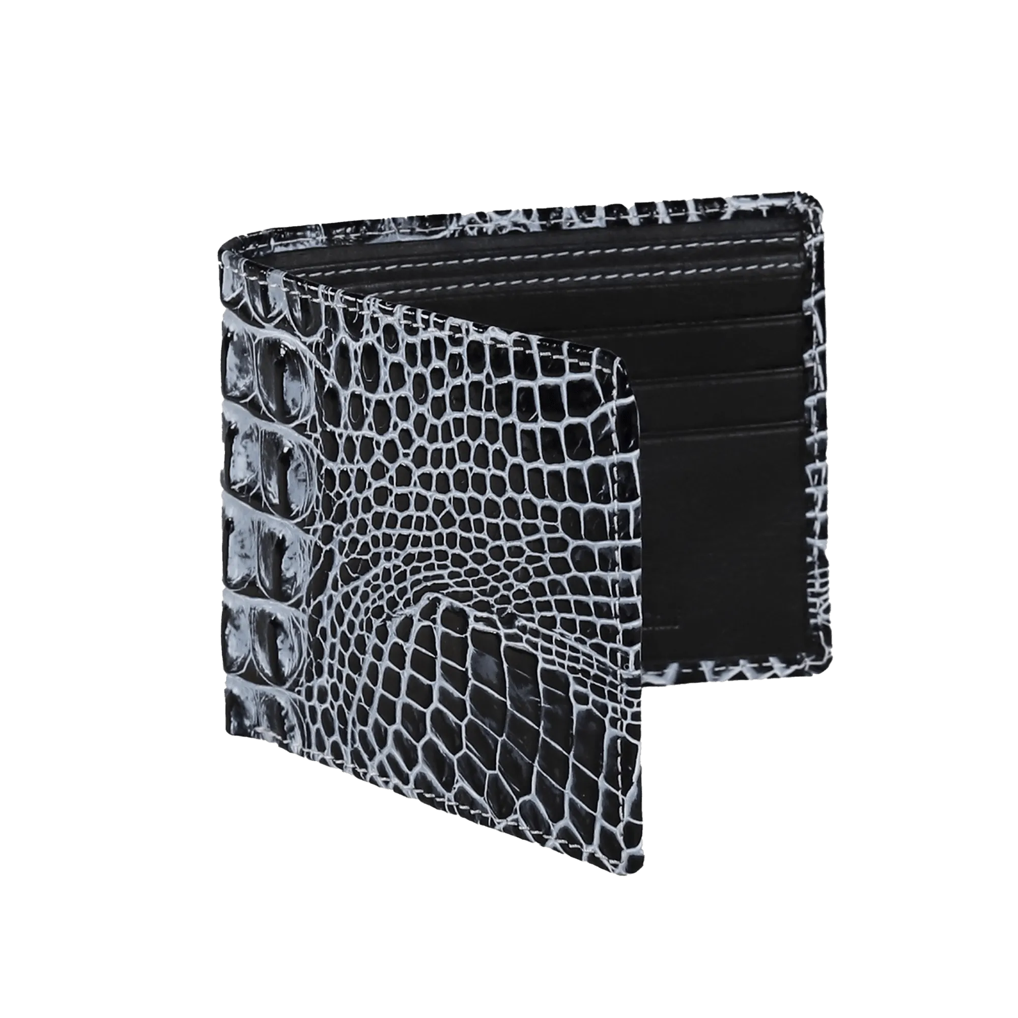 Shadow Mock Croc Leather Wallet